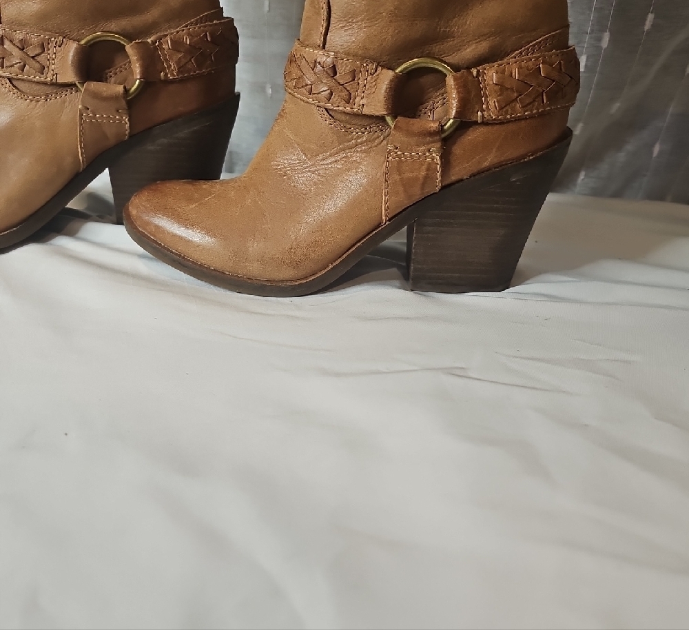 Lycky Brand Blue Jean America Brown Knee-High Women's Boots.  Weathered Leather. - Picture 3 of 11
